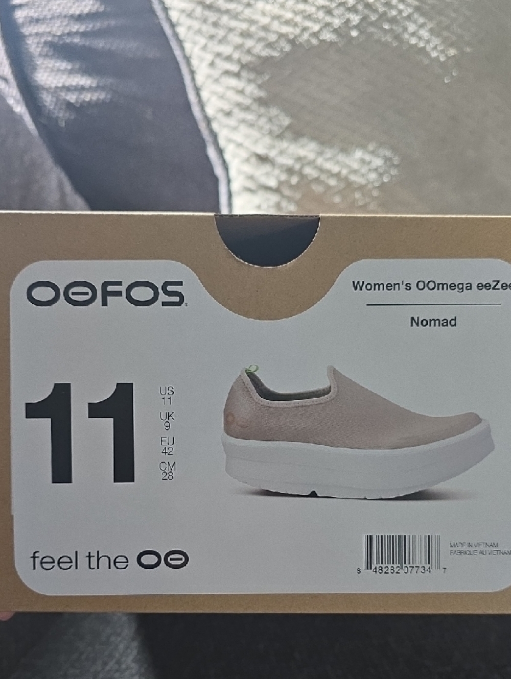 OOFOS Women's Slip-On Sneakers in Beige with White Sole - Picture 4 of 4